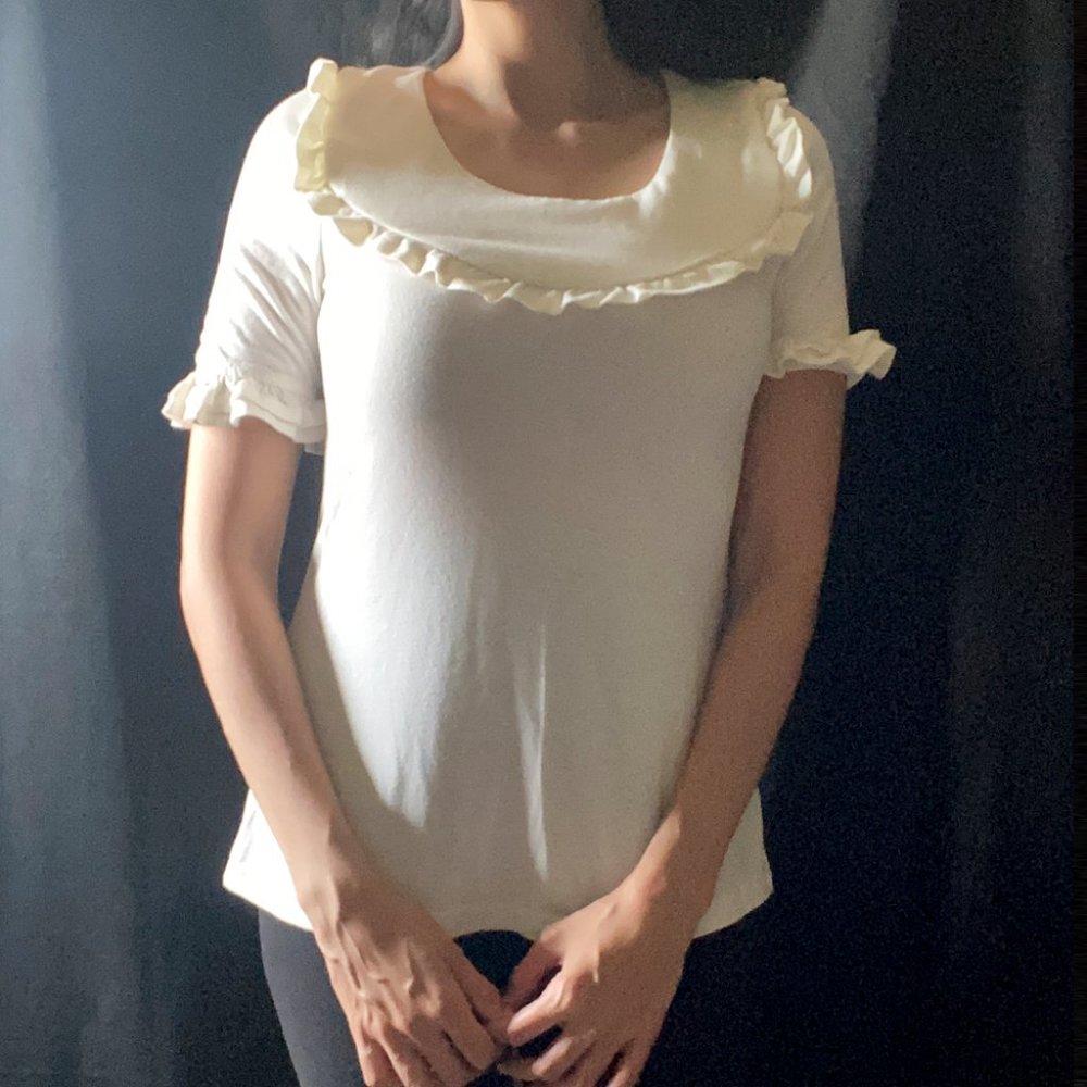 ⭐️ Xhilaration Top Career Ruffle Bib Style Zipper
